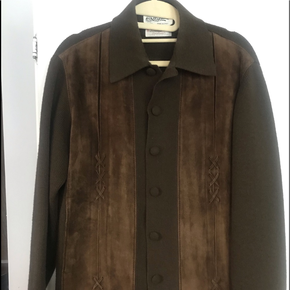 Vintage 50/60’s wool/suede cardigan